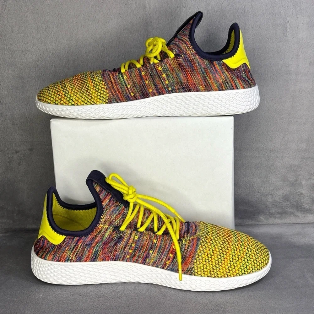 Adidas HU Tennis Pharrell Williams Multicolor Knit Sneakers Mens 12